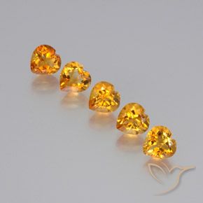 Pedras preciosas de Citrino Ouro natural de 6.00 ct, Coração, VS