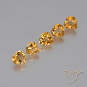 Pedras preciosas de citrino dourado natural de 5,16 ct, formato de coração, VS