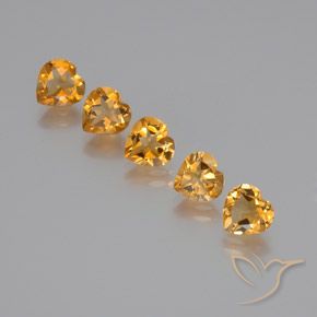 Pedras preciosas de citrino dourado natural de 5,16 ct, formato de coração, VS