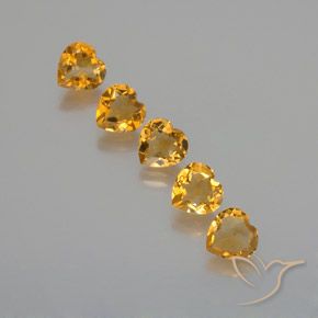 Pedras preciosas de Citrino Laranja-dourado médio-claro natural de 4.97 ct, Coração, VS