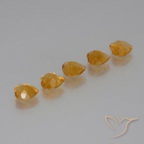 Pedras preciosas de Citrino Laranja-dourado médio-claro natural de 4.97 ct, Coração, VS