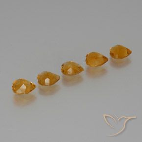 Pedras preciosas de Citrino Laranja escuro-dourado natural de 4.80 ct, Coração, VS