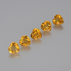 Pedras preciosas de citrino dourado natural de 5,18 ct, formato de coração, VS