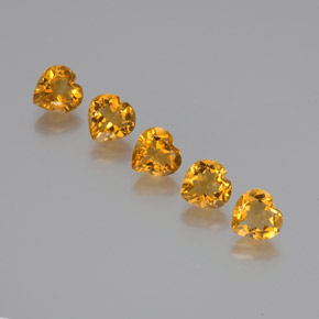 Pedras preciosas de citrino dourado natural de 5,18 ct, formato de coração, VS