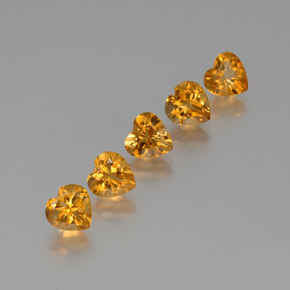 Pedras preciosas de Citrino Ouro natural de 5.68 ct, Formato de coração, VS