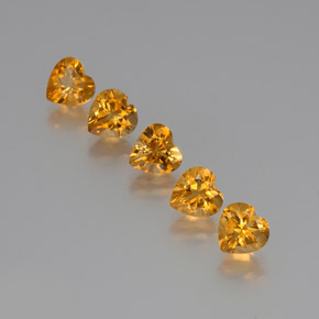 Pedras preciosas de Citrino Ouro natural de 5.68 ct, Formato de coração, VS