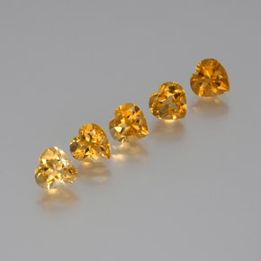 Pedras preciosas de citrino dourado natural de 5,38 ct, formato de coração, VS