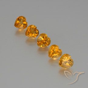 Pedras preciosas de Citrino Laranja escuro natural de 5.71 ct, Coração, VS