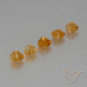 Pedras preciosas de Citrino Laranja escuro natural de 5.71 ct, Coração, VS