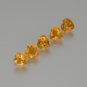 Pedras preciosas de citrino dourado natural de 5,25 ct, formato de coração, VS