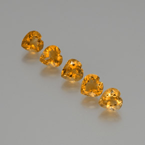 Pedras preciosas de citrino dourado natural de 5,25 ct, formato de coração, VS