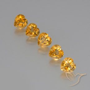 Pedras preciosas de Citrino Laranja Profundo-Ouro natural de 5.77 ct, Coração, VS