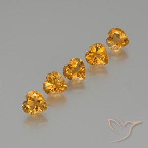 5.59ctw Natural Laranja Profundo-Ouro Citrino, Coração, VS