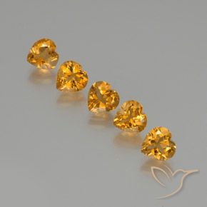 Pedras preciosas de Citrino Laranja Profundo-Ouro natural de 5.59 ct, Coração, VS