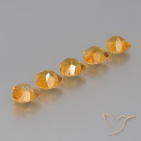 Pedras preciosas de Citrino Laranja Profundo-Ouro natural de 5.26 ct, Formato de coração, VS