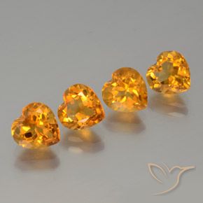 4.00ctw Natural Ouro Citrino, Coração, VVS-VS