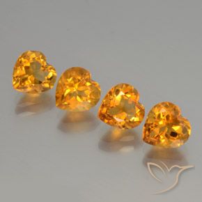 Pedras preciosas de Citrino Ouro natural de 4.00 ct, Coração, VVS-VS