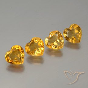3.18ctw Natural Laranja-Ouro Citrino, Coração, VS
