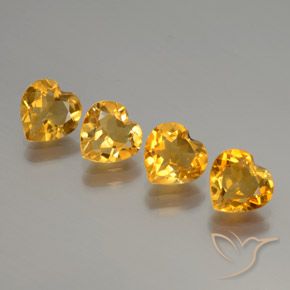 Pedras preciosas de Citrino Laranja-Ouro natural de 3.18 ct, Coração, VS