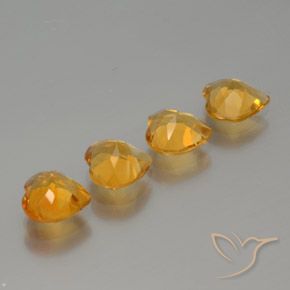 Pedras preciosas de Citrino Laranja-Ouro natural de 3.18 ct, Coração, VS