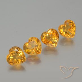 4.37ctw Natural Laranja-Ouro Citrino, Coração, VVS-VS
