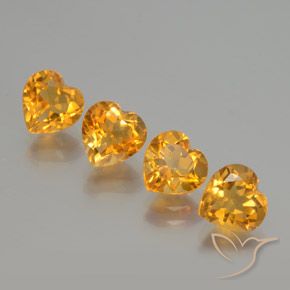 Pedras preciosas de Citrino Laranja-Ouro natural de 4.37 ct, Coração, VVS-VS
