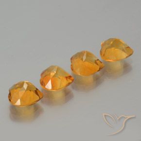 Pedras preciosas de Citrino Laranja-Ouro natural de 4.37 ct, Coração, VVS-VS