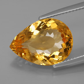 Citrino amarelo natural 6,57ct, formato de pêra, IF
