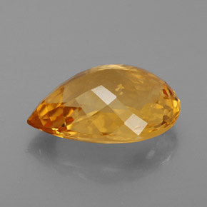 Citrino amarelo natural 6,57ct, formato de pêra, IF