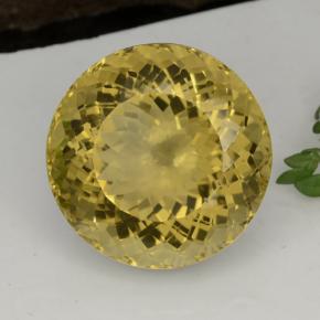 Citrino amarelo natural 29,03ct, corte redondo, VVS