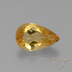 Citrino Dourado Natural 8.90ct, Formato de pêra, VVS