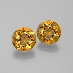 Pedras preciosas de Citrino Amarelo Dourado natural de 4.45 ct, Corte Redondo, VS