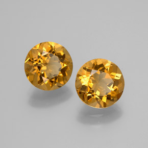 Pedras preciosas de Citrino Amarelo Dourado natural de 4.45 ct, Corte Redondo, VS