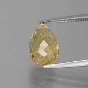 Citrino dourado natural 3,68ct, briolete, VVS