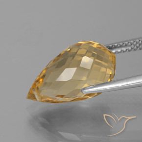 Citrino ouro médio Natural 5.95ct, Briolette, VVS