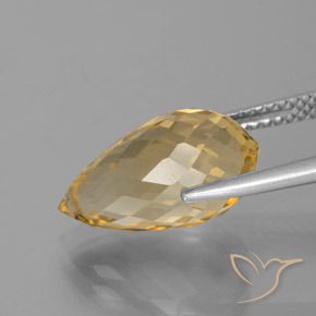 Citrino Dourado Natural 5.32ct, Briolette, VVS