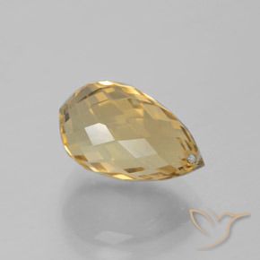 Citrino ouro médio Natural 4.83ct, Briolette, VVS-VS