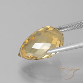 Citrino ouro médio Natural 4.83ct, Briolette, VVS-VS