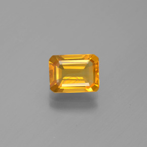 Citrino amarelo natural 1,51ct, corte esmeralda, VS