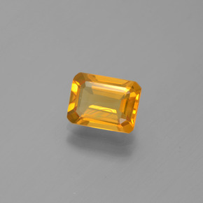 Citrino amarelo natural 1,51ct, corte esmeralda, VS