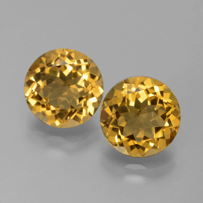 Pedras preciosas de citrino amarelo natural de  ct, corte redondo, VVS-VS