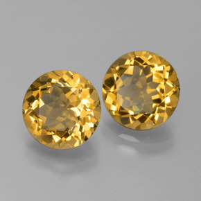 Pedras preciosas de citrino amarelo natural de  ct, corte redondo, VVS-VS