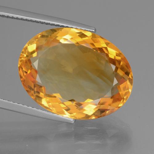 Citrino laranja escuro-dourado natural 16,50ct, corte oval, VVS-VS
