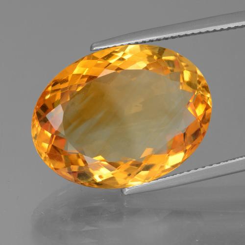 Citrino laranja escuro-dourado natural 16,50ct, corte oval, VVS-VS
