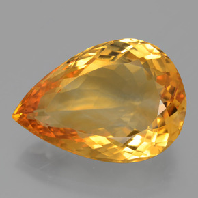 Citrino amarelo natural 14,43ct, formato de pêra, VVS
