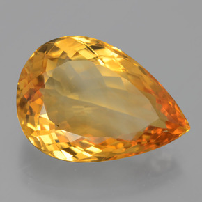 Citrino amarelo natural 14,43ct, formato de pêra, VVS