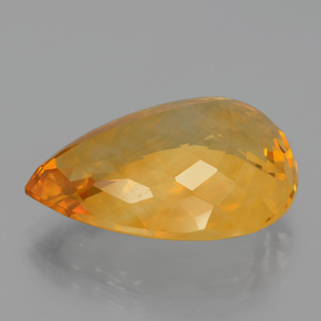 Citrino amarelo natural 14,43ct, formato de pêra, VVS
