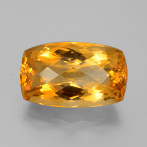 Citrino ouro natural 11,75ct, almofada cortada, VVS