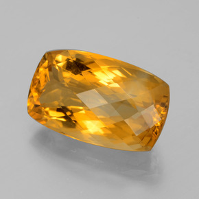 Citrino ouro natural 11,75ct, almofada cortada, VVS