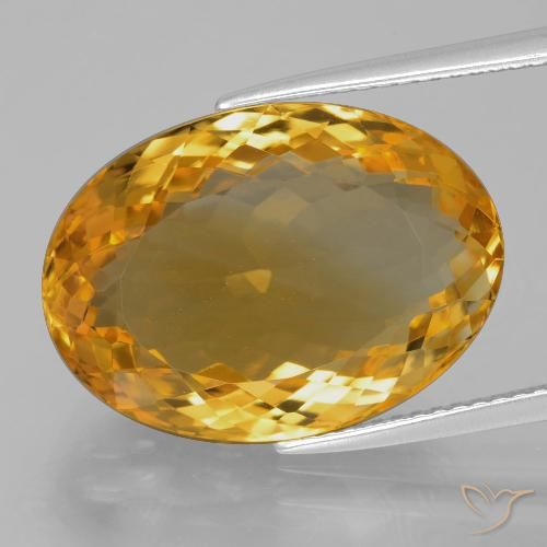 Citrino dourado escuro natural 15,65ct, corte oval, VVS